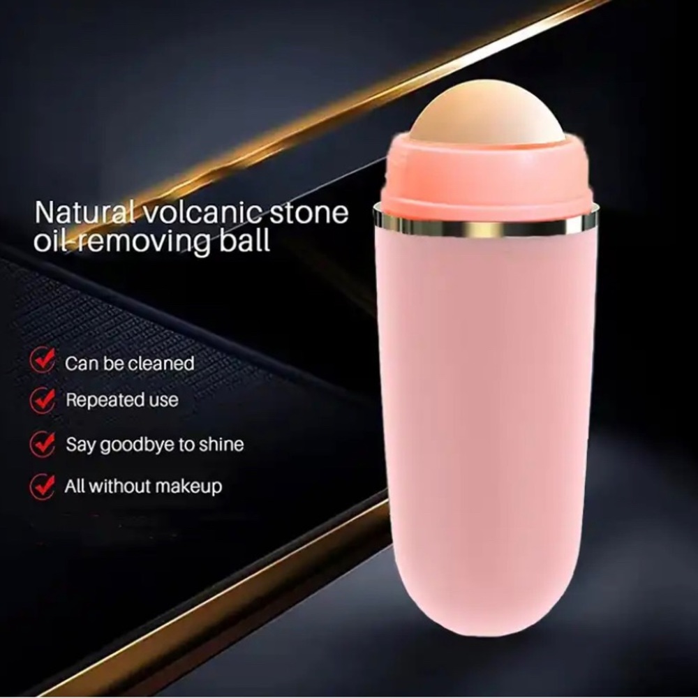Oil and makeup absorbing volcanic ball.